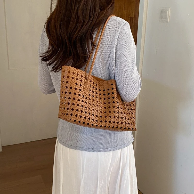 Gewebte Leder Tragetasche
