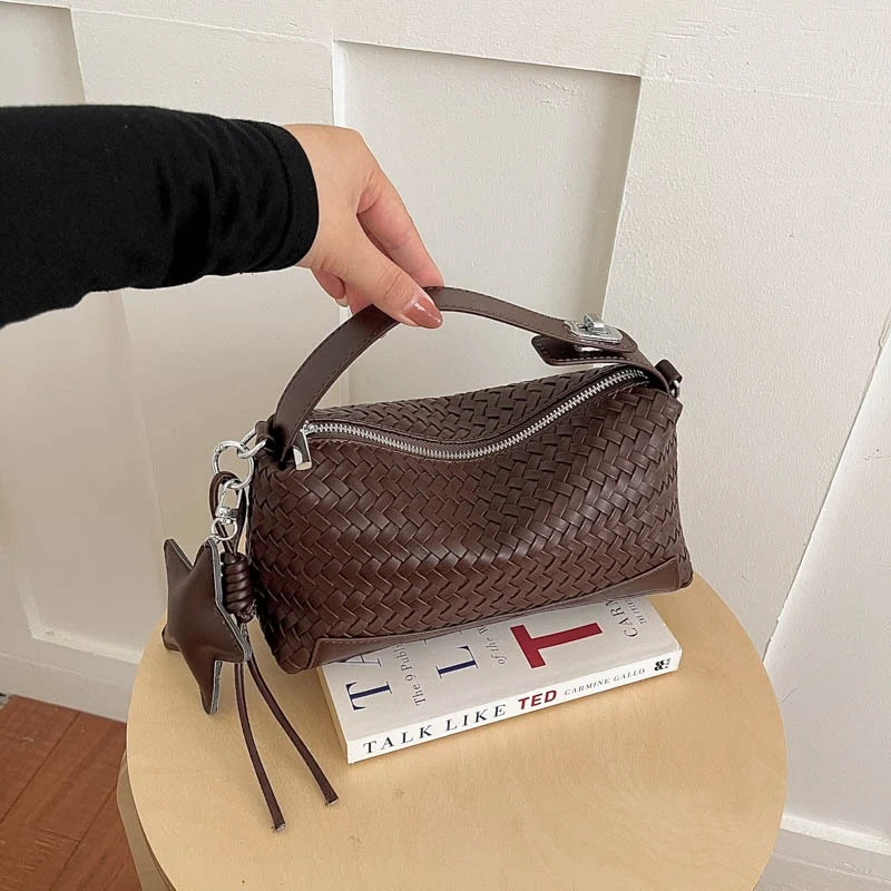 Gewebte Leder Schultertasche