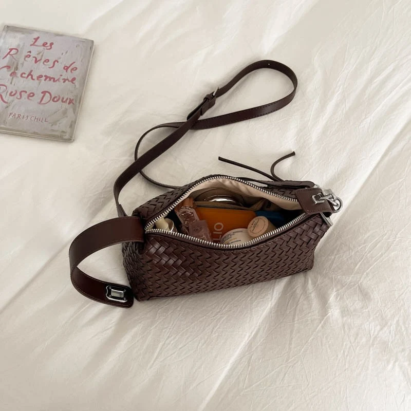 Gewebte Leder Schultertasche