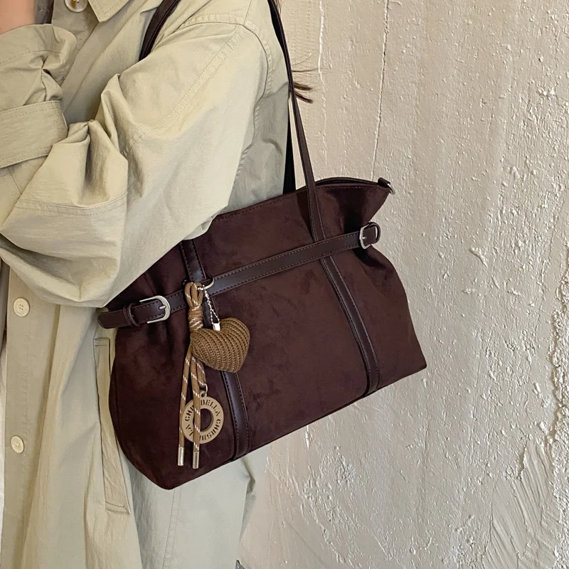 Vielseitige Wildleder-Shopper Tasche
