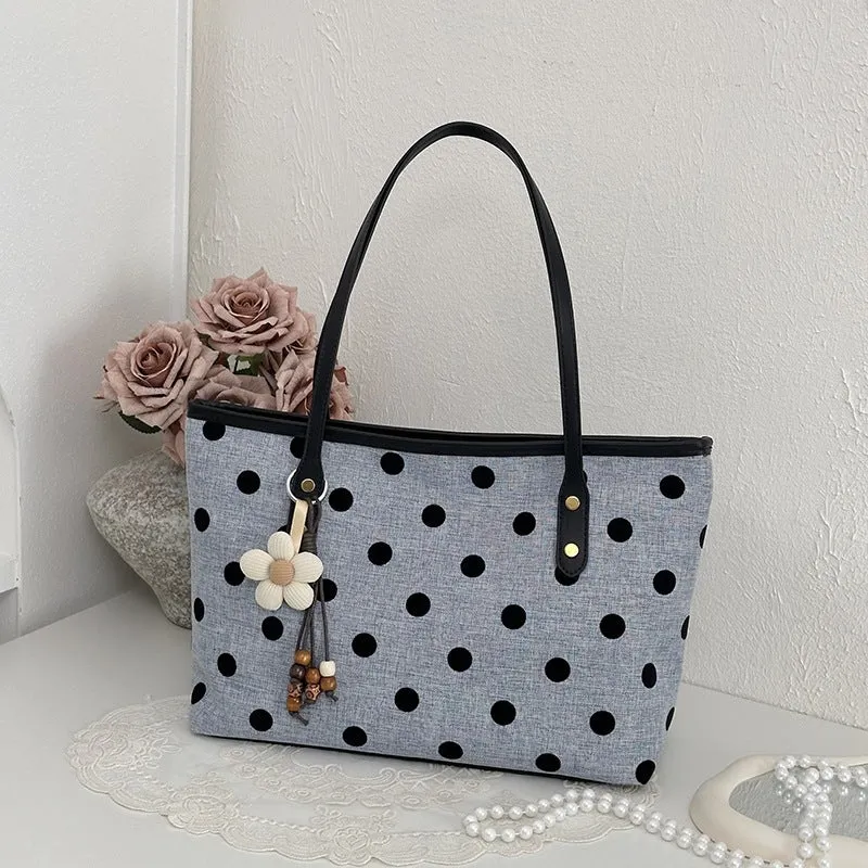 Stylische gepunktete Canvas-Tote-Tasche