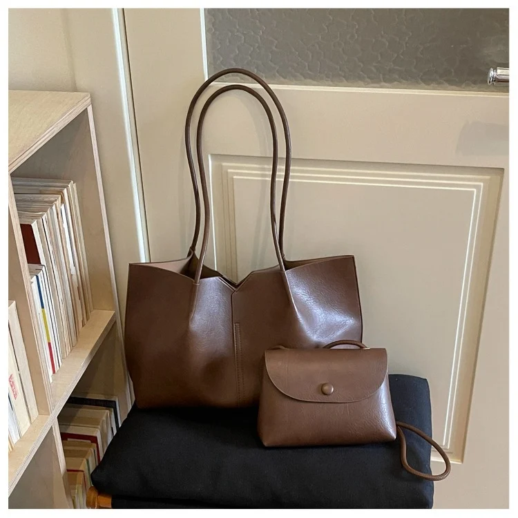 Minimalist strukturierte Einkaufstasche Set