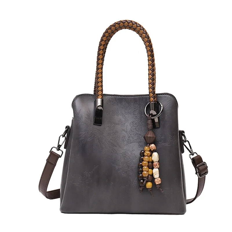 Elegante Handgefertigte Floral Prägung Tragetasche
