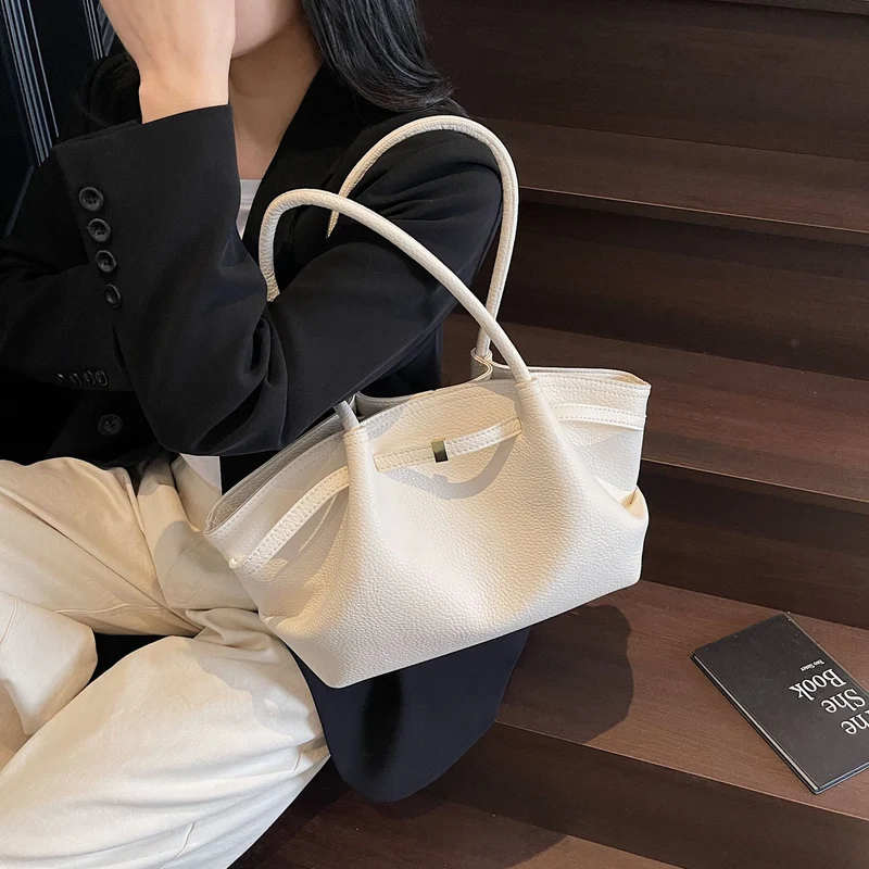 Klassische Narbenleder Tote Bag