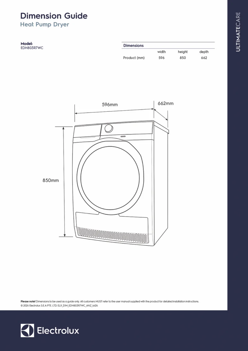 Electrolux 8kg Heat Pump Dryer