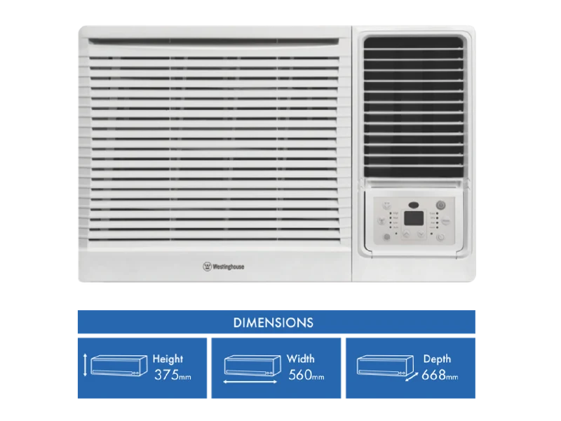 Westinghouse C2.2 kW H1.9 kW 2.0E Reverse Cycle Box Air Conditioner W/ LCD Remote