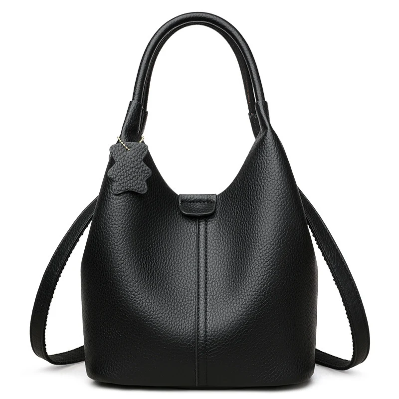 Chic Strukturierte Leder Tote Bag