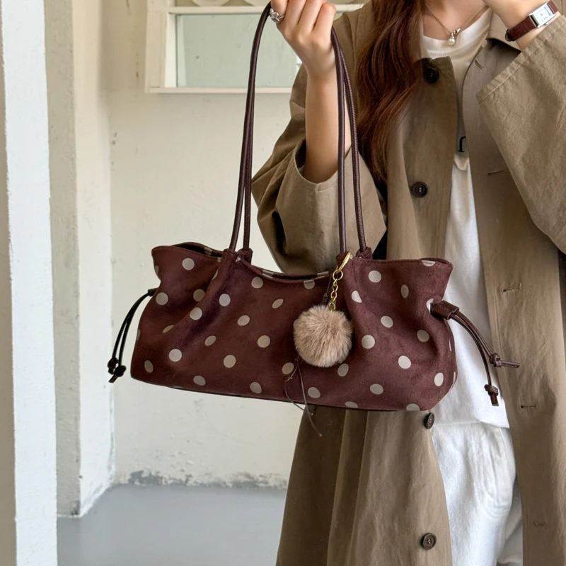 Chic Polka Dot Hobo Tote Bag