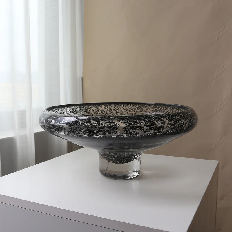 Skulptural Handgefertigte Dekorative Glas Mitte Schüssel Karnz