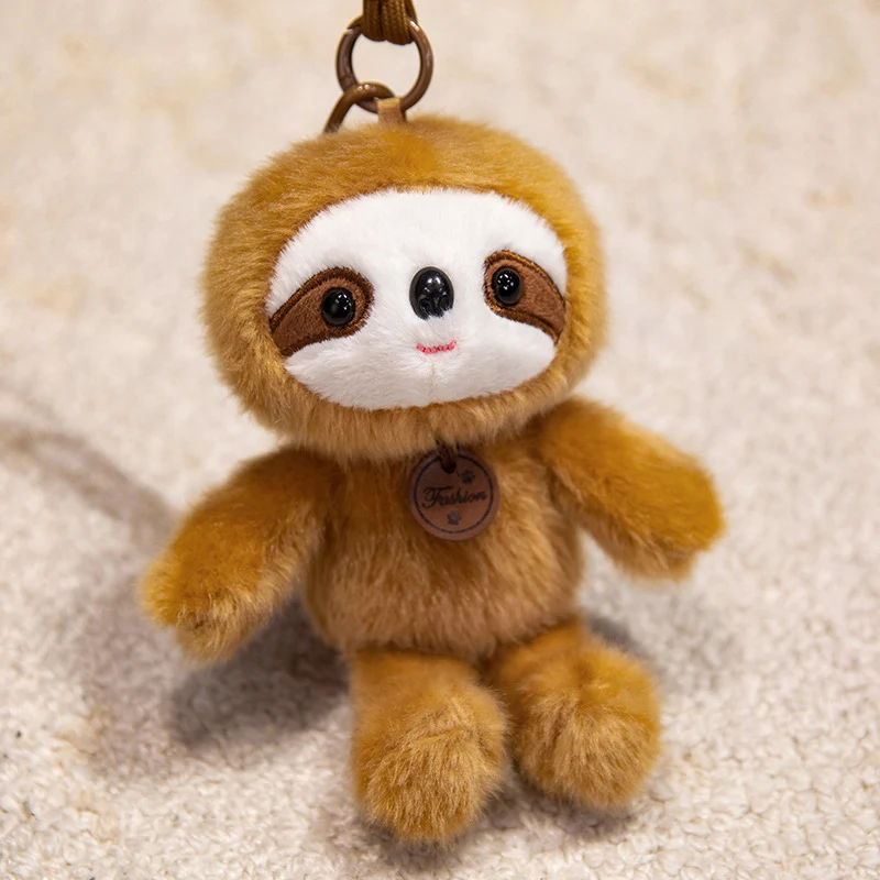 Plüsch-Waldtier-Hängebeutel Zubehör mit ultra-weichem Kunstfell, dekorativem Lederetikett und Druckknopf-Haken Karnz