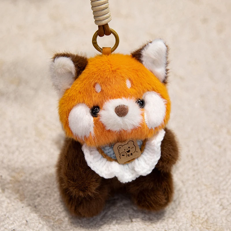Plüsch-Pinguin Dekorativer Taschencharms mit Häkel-Latz und Feder-Loop-Clip Karnz