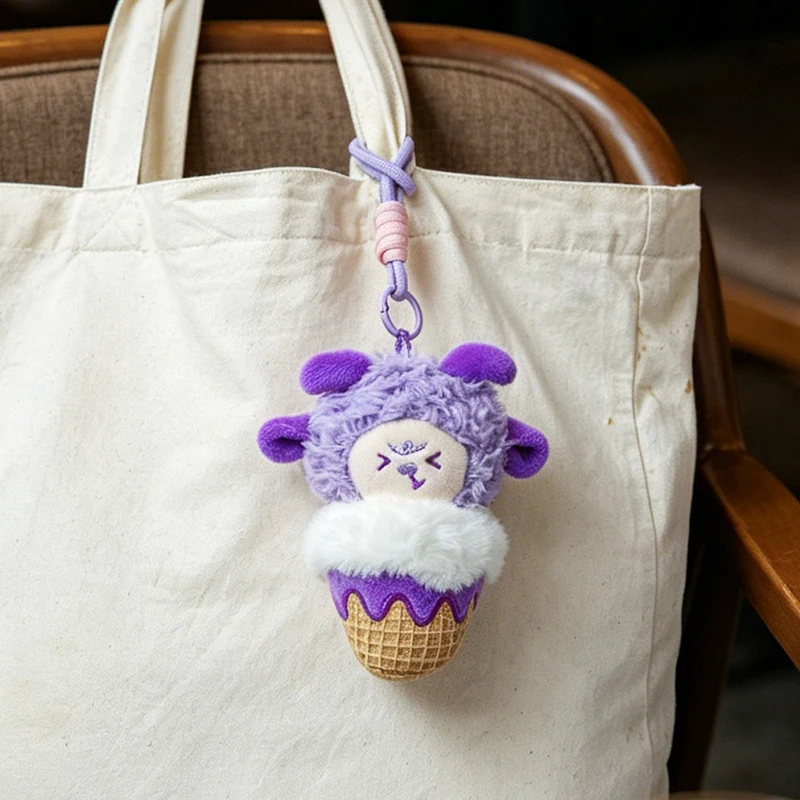 Plüsch Löwe Eiscreme Tasche Charm mit geknotetem Seilriemen Karnz