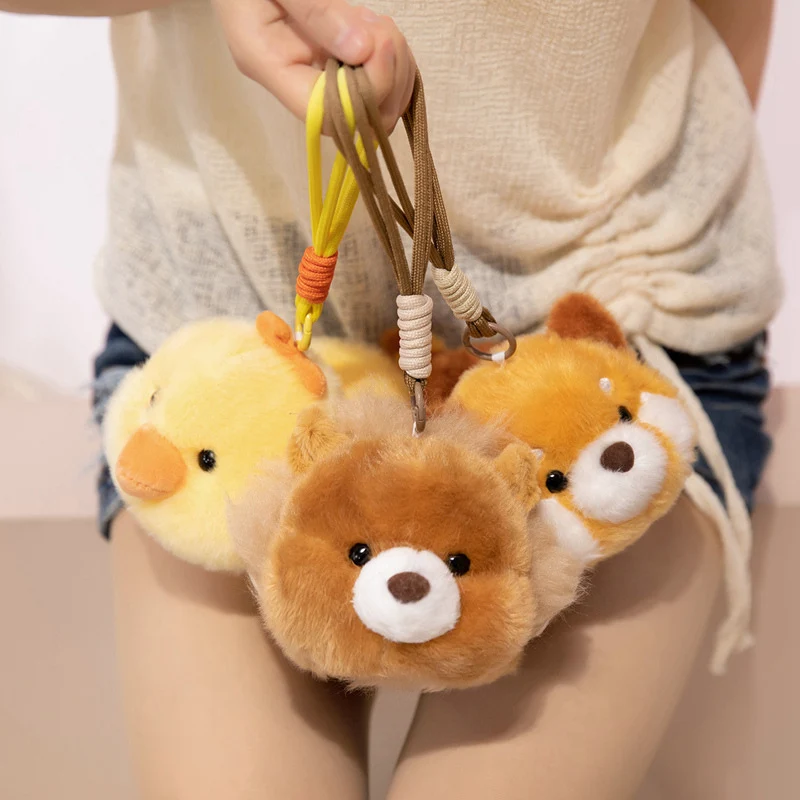 Plüsch-Fuchs-Taschenanhänger Schlüsselanhänger mit Handgelenkschlaufe und weichem Kunstfell Karnz