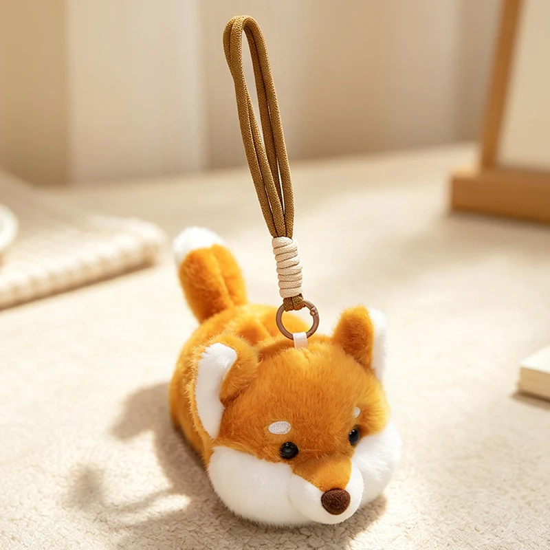Plüsch-Fuchs-Taschenanhänger Schlüsselanhänger mit Handgelenkschlaufe und weichem Kunstfell Karnz
