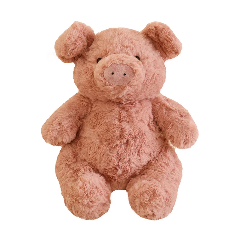 Sitzender Schwein Plüsch Kuscheltier mit ultra-weichem Kunstpelz und kuscheligem Körper Karnz