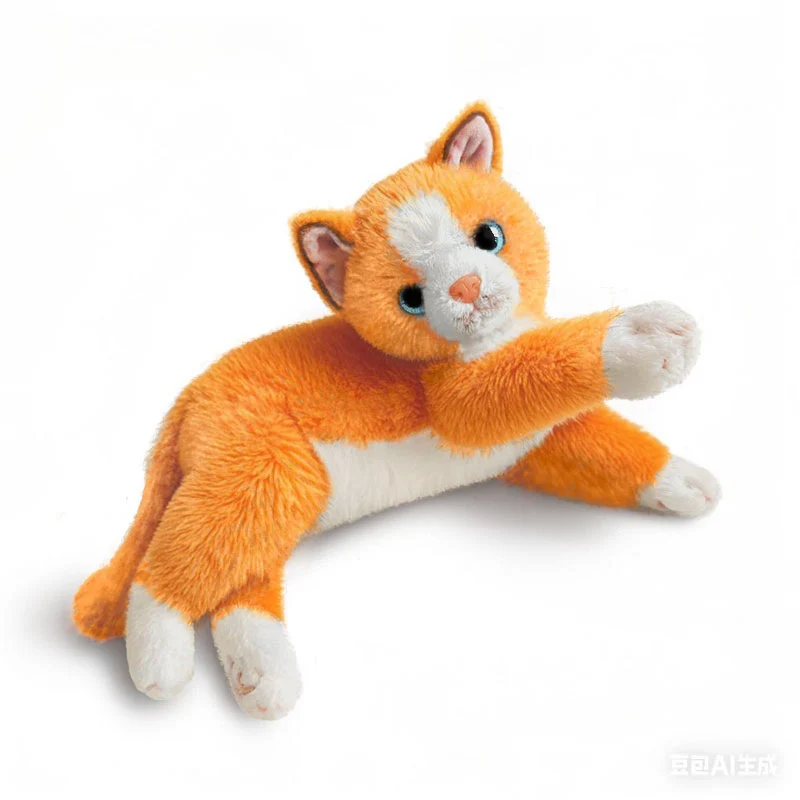 Realistische Stretch-Profil Orange Tabby Plüsch Lounger Karnz