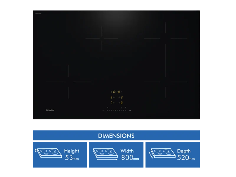 Miele 80cm Induction Cooktop with 4 Cooking Zones and Wi-Fi Connectivity