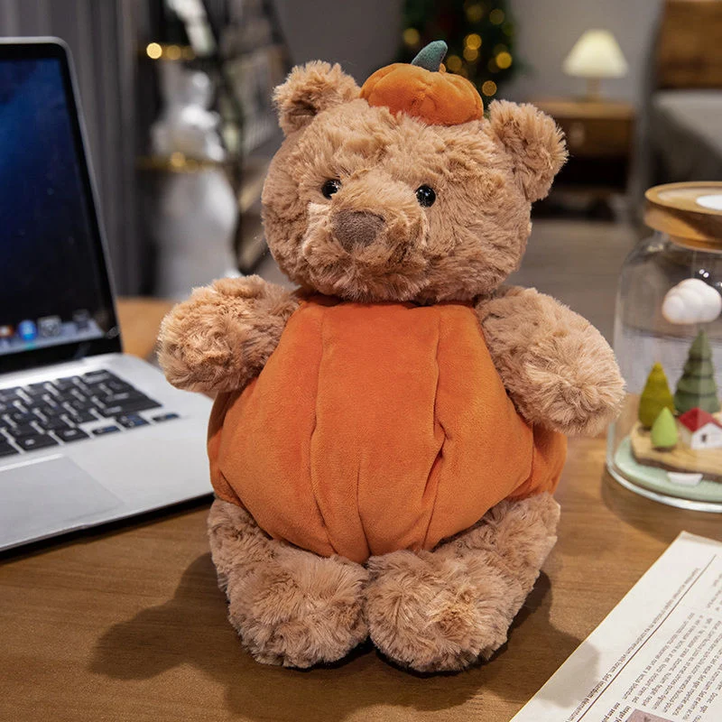 Kürbis Kostüm Plüsch Teddybär mit quitschigem Körper und ultra-weichem Fell Karnz