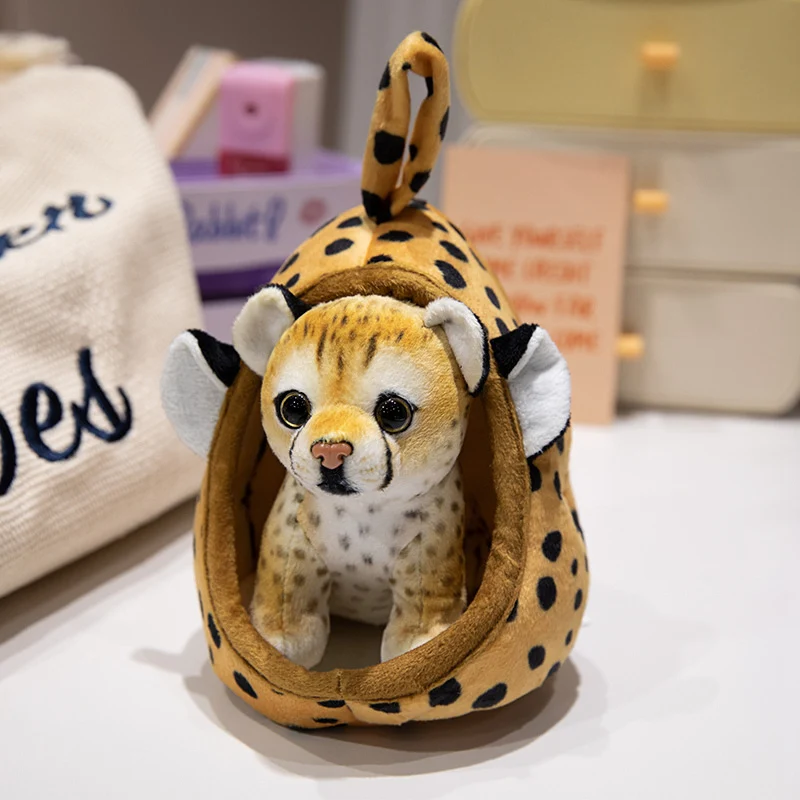 Plüsch Tiger Peekaboo Nest Komforter Spielzeug mit Kapuzen-Tasche und abnehmbarem Cub Karnz