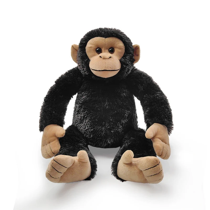 Plüsch sitzender Gorilla Spielzeug mit langem Kunstfell und weichem Füllmaterial Karnz