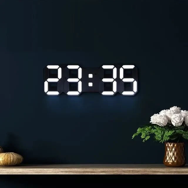 LumiSync 3D LED Wanduhr – Moderne Digitale Uhr mit Dimmbarer Beleuchtung