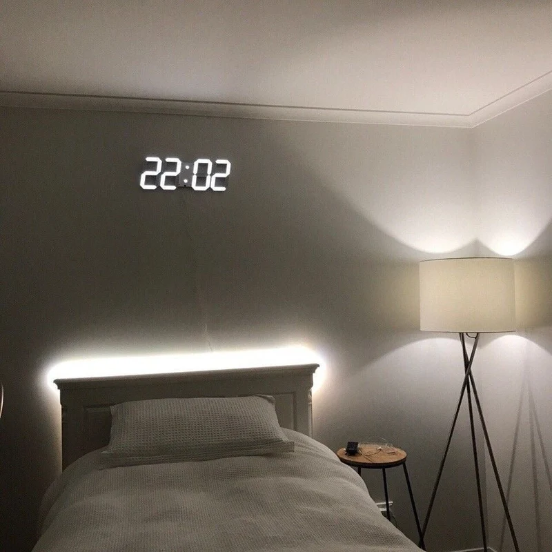 LumiSync 3D LED Wanduhr – Moderne Digitale Uhr mit Dimmbarer Beleuchtung
