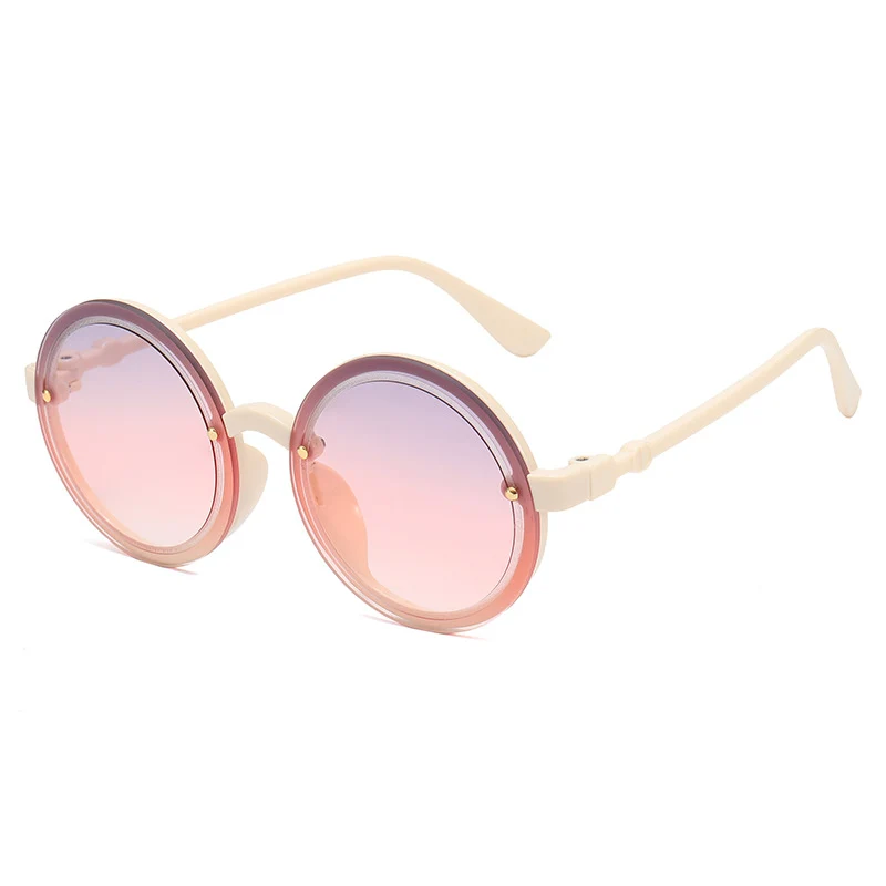 Damen Runde Sonnenbrille mit transparentem Rahmen Karnz