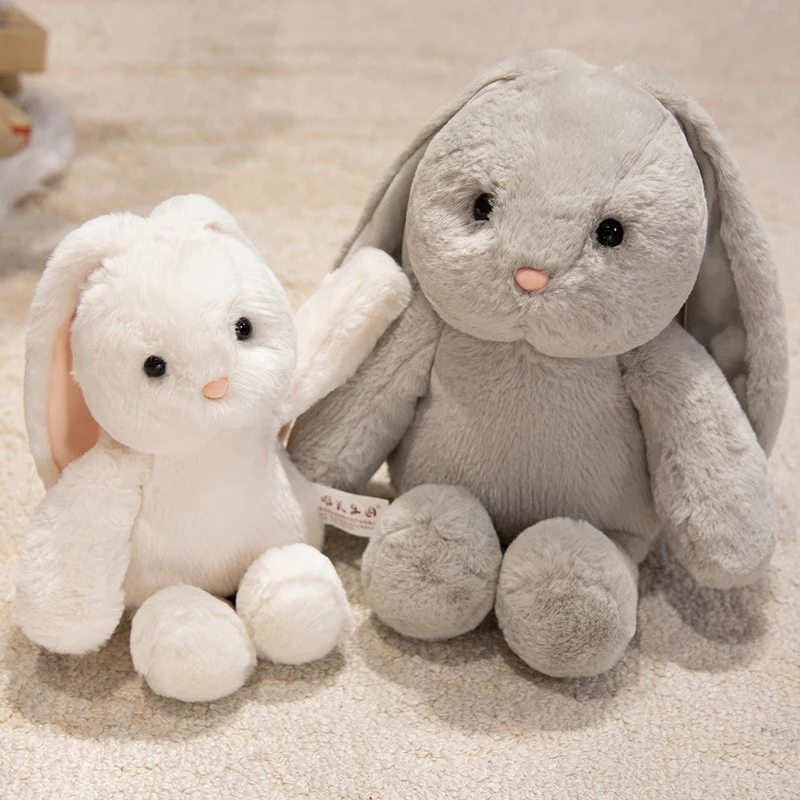 Plüsch Sitzender Hase Kuscheltier mit Herunterhängenden Ohren Ultra-Weicher Kunstpelz und Bohnenfüllung Basis Karnz
