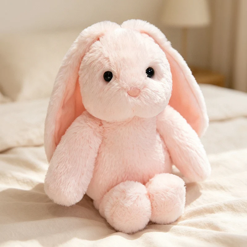 Plüsch Sitzender Hase Kuscheltier mit Herunterhängenden Ohren Ultra-Weicher Kunstpelz und Bohnenfüllung Basis Karnz