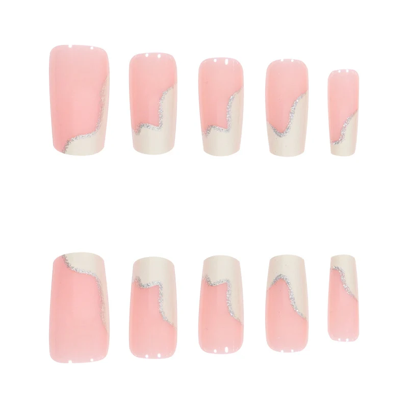 Stiletto-Nagelkunstverlängerungen mit elegantem Glitzerwellen-Design Karnz