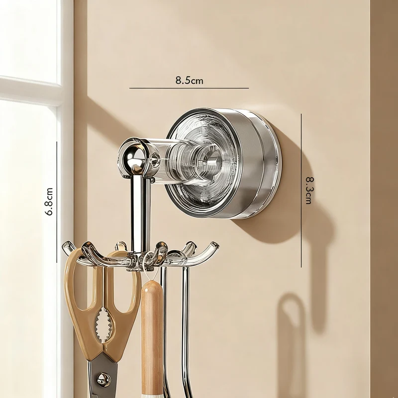 Saugnapf-Wandhaken mit sechs Haken, drehbar