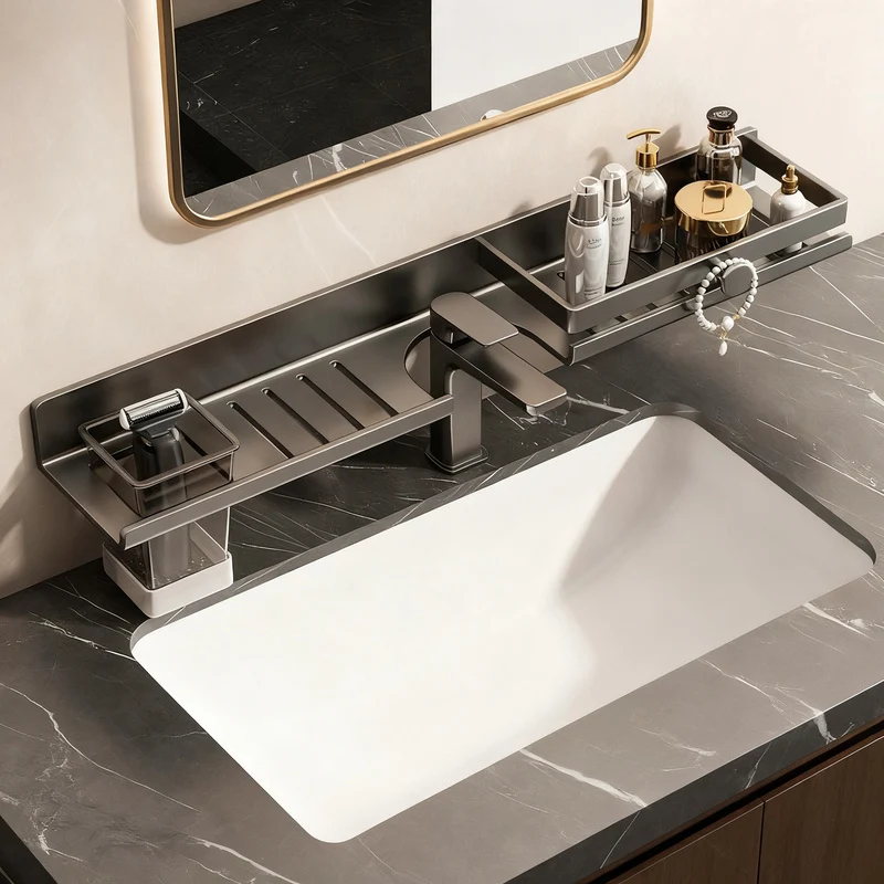 Wandregal für Waschbecken aus Aluminium