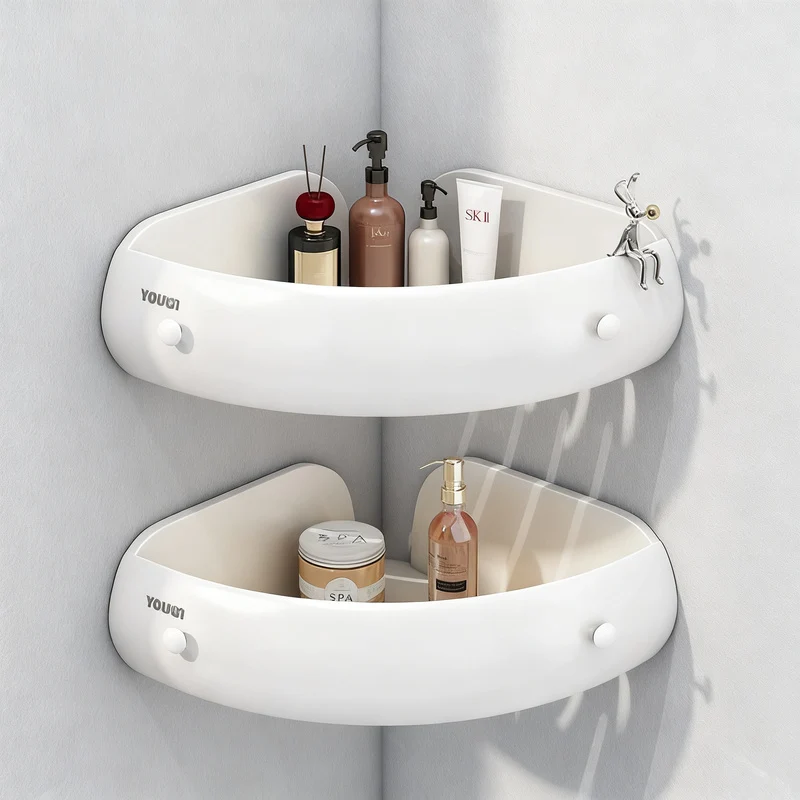 Wandregal für Badezimmer, Aluminium, dreieckig