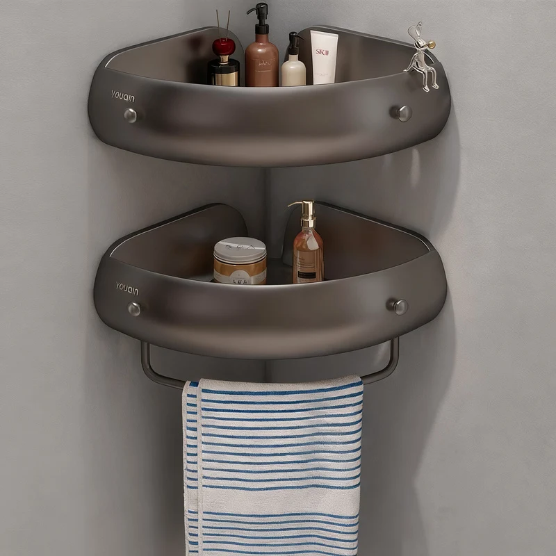 Wandregal für Badezimmer, Aluminium, dreieckig