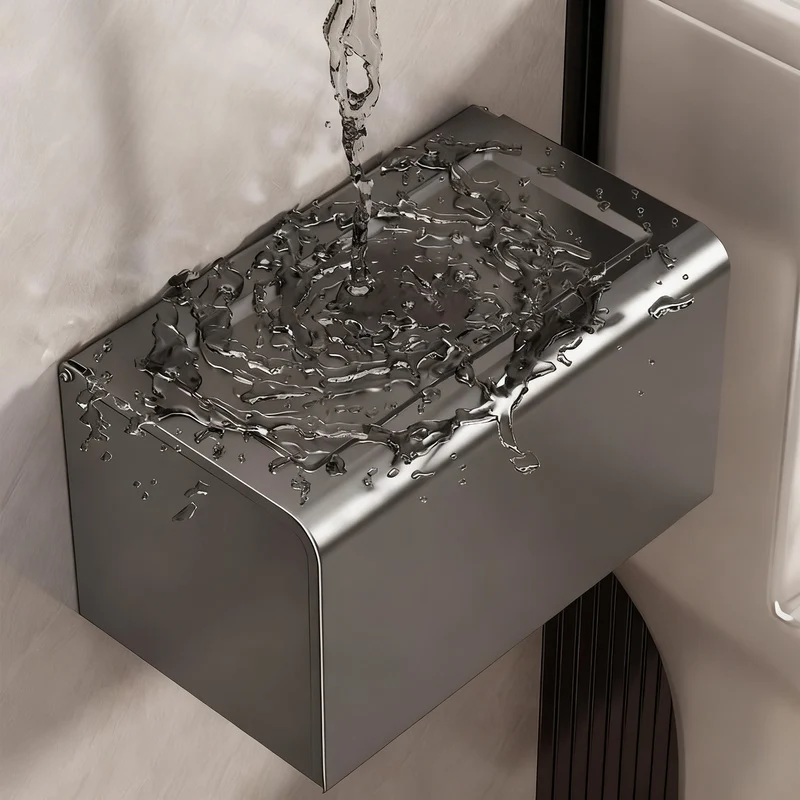 Wandmontierte Toilettenpapierbox aus Aluminium