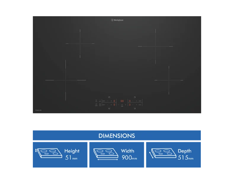 Westinghouse PowerLite 90cm 4 Zone Induction Cooktop