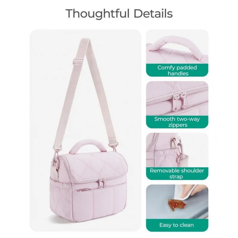 Quilted Multi-Pocket Isolierte Lunch Tasche Karnz