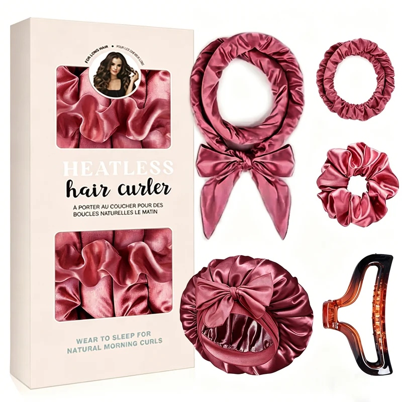 Satin Hitzefreies Haarwickel-Set