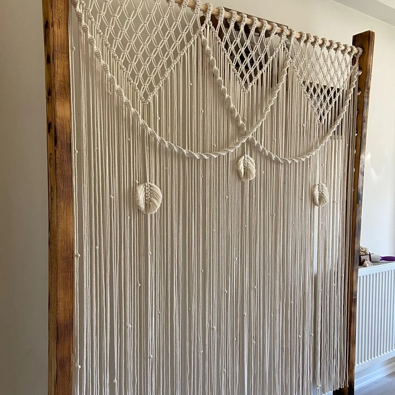 Macrame Blattmotiv Wandbehang Karnz