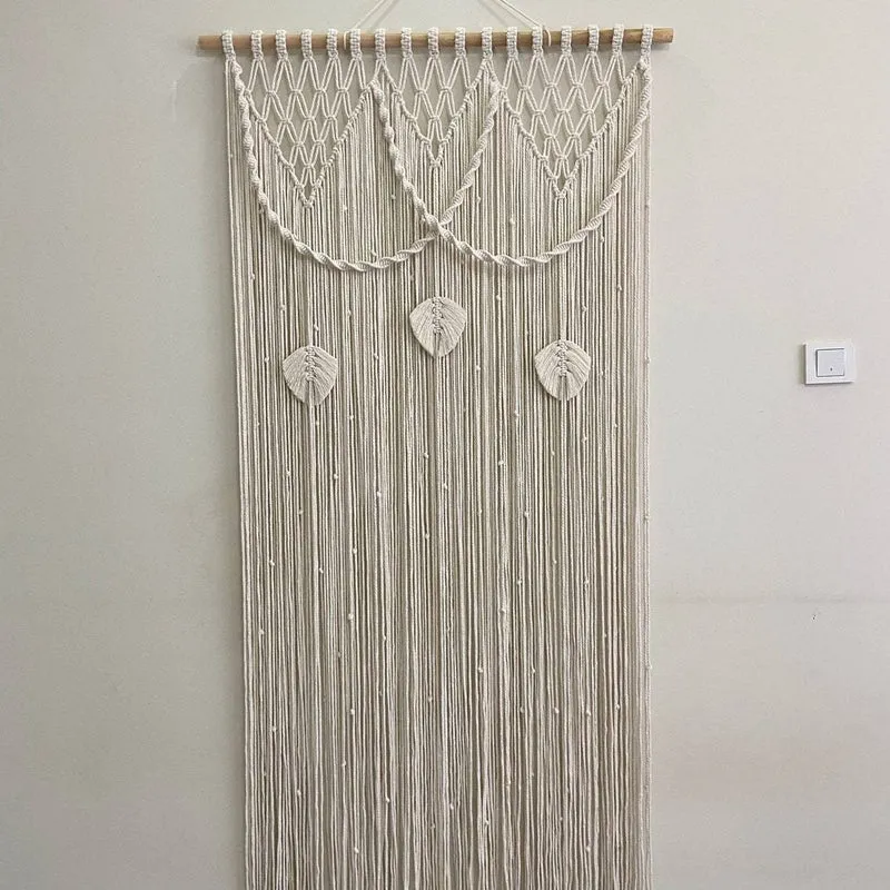 Macrame Blattmotiv Wandbehang Karnz