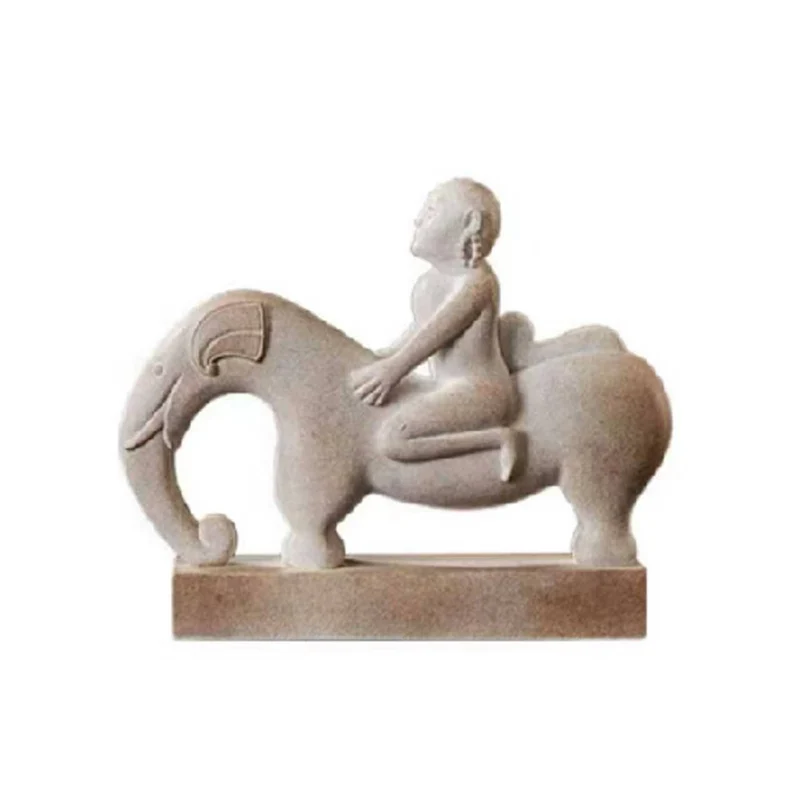 Künstlerische Elefant und Kind Skulptur