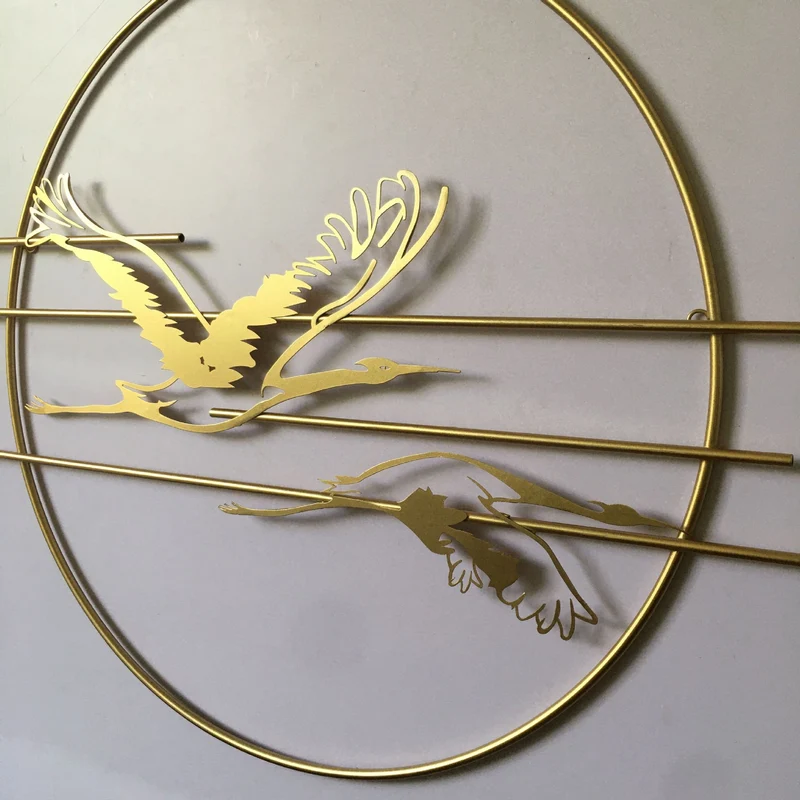Elegante Metall Storch Wandkunst Karnz