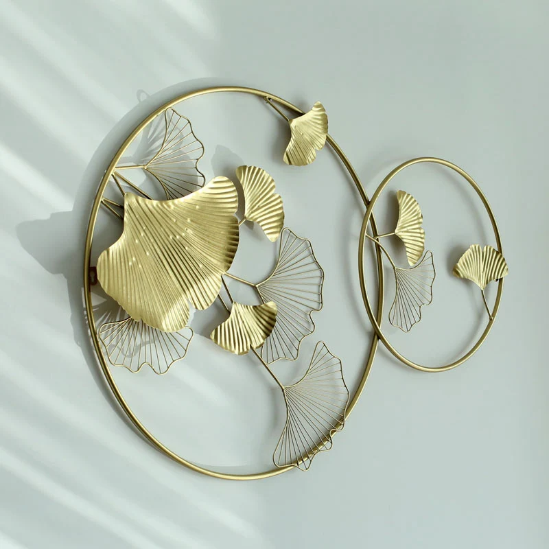 Elegante Ginkgo Blatt Wandkunst Skulptur Karnz