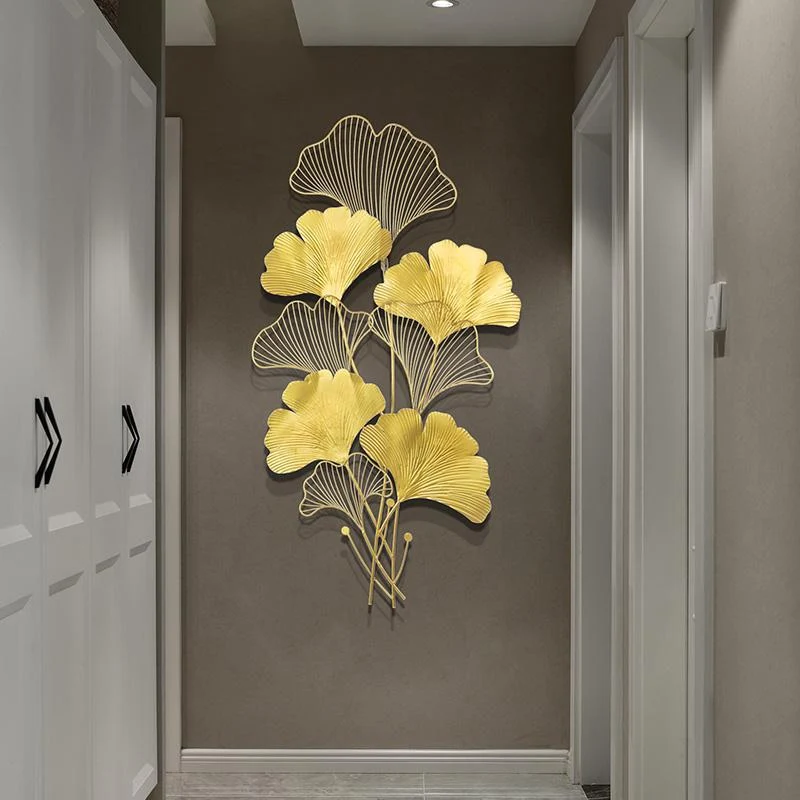 Elegante Ginkgo Blatt Wandkunst Skulptur Karnz 1789208481
