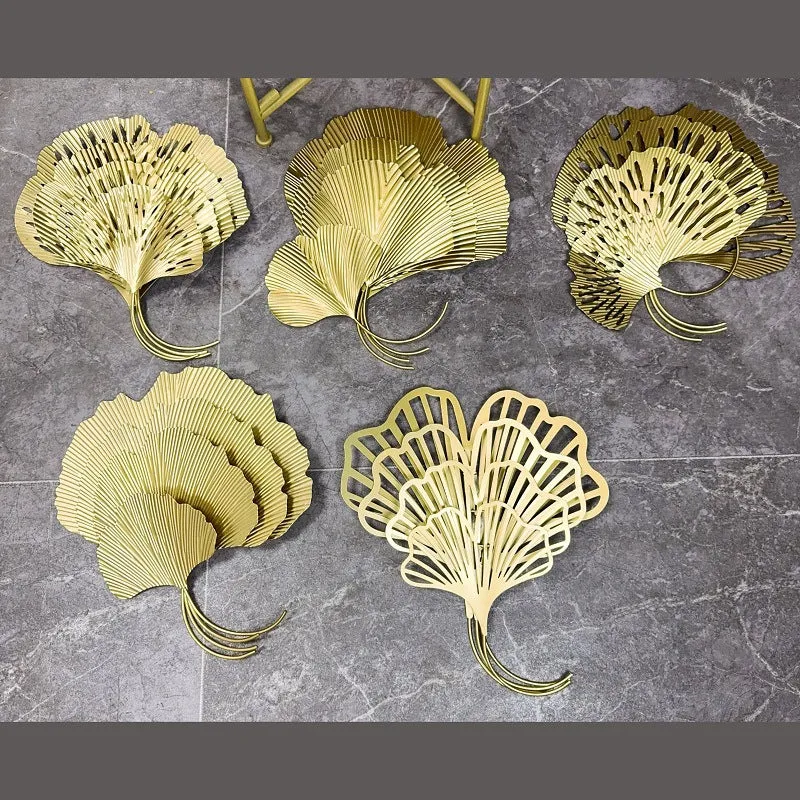Elegante Ginkgo-Blatt Wandkunst Haken Karnz