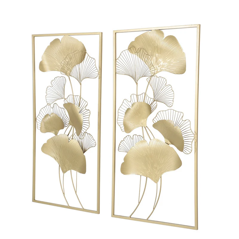 Elegante Ginkgo-Blatt Metall Wandkunst Skulptur Karnz