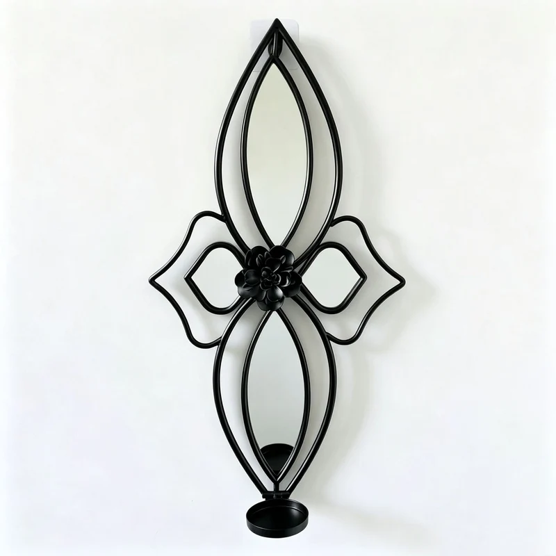 Eleganter Blumen-Wandspiegel mit dekorativem Metalldesign Karnz