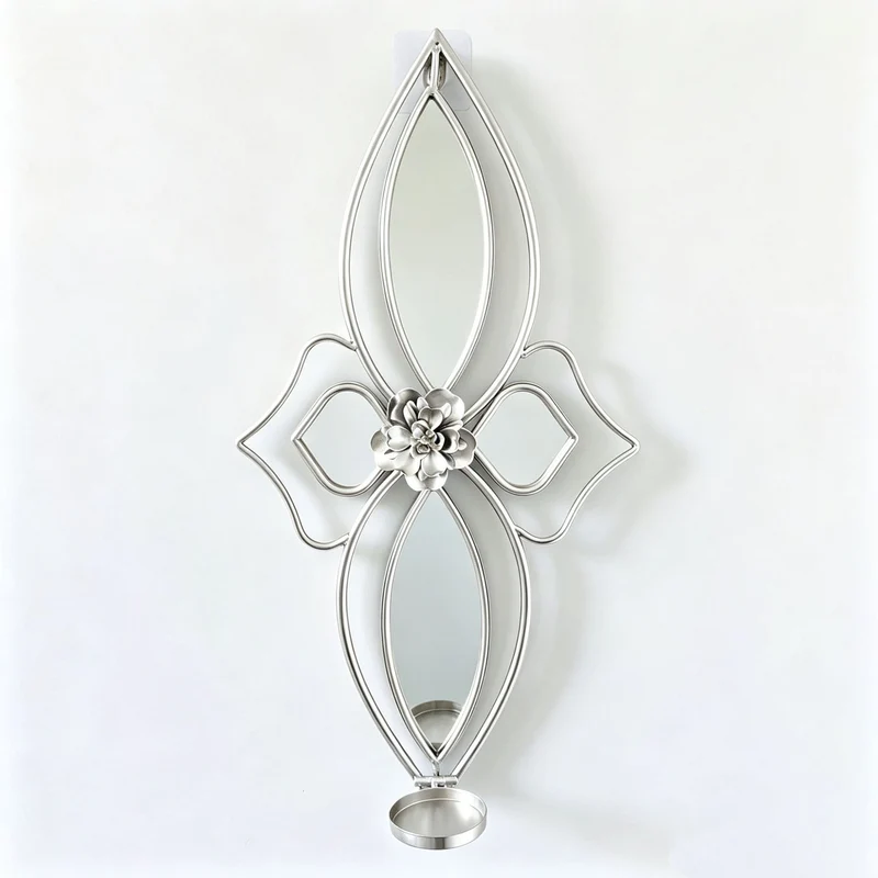 Eleganter Blumen-Wandspiegel mit dekorativem Metalldesign Karnz