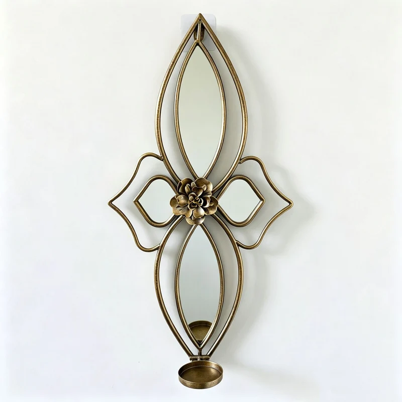 Eleganter Blumen-Wandspiegel mit dekorativem Metalldesign Karnz