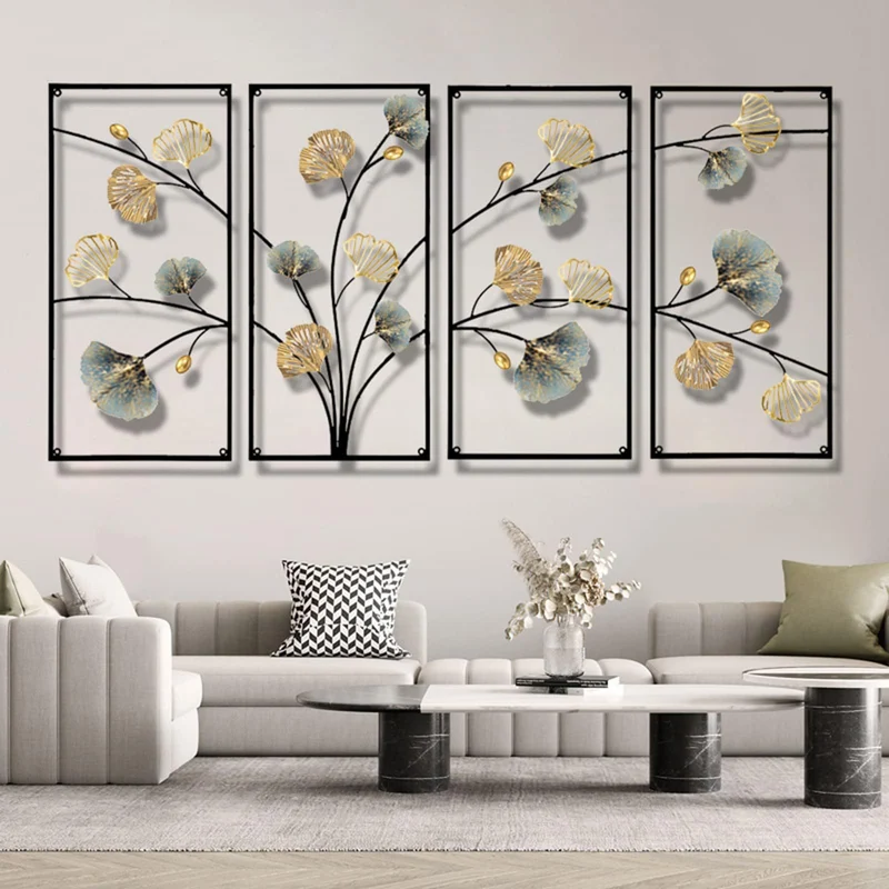 Elegante florale Metall Wandkunstskulptur Karnz